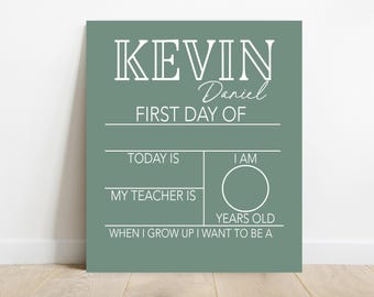 First Day Of School Sign, Back to School Sign, Personalizable Reusable School Sign, School Photo Prop, School Sign For Kids