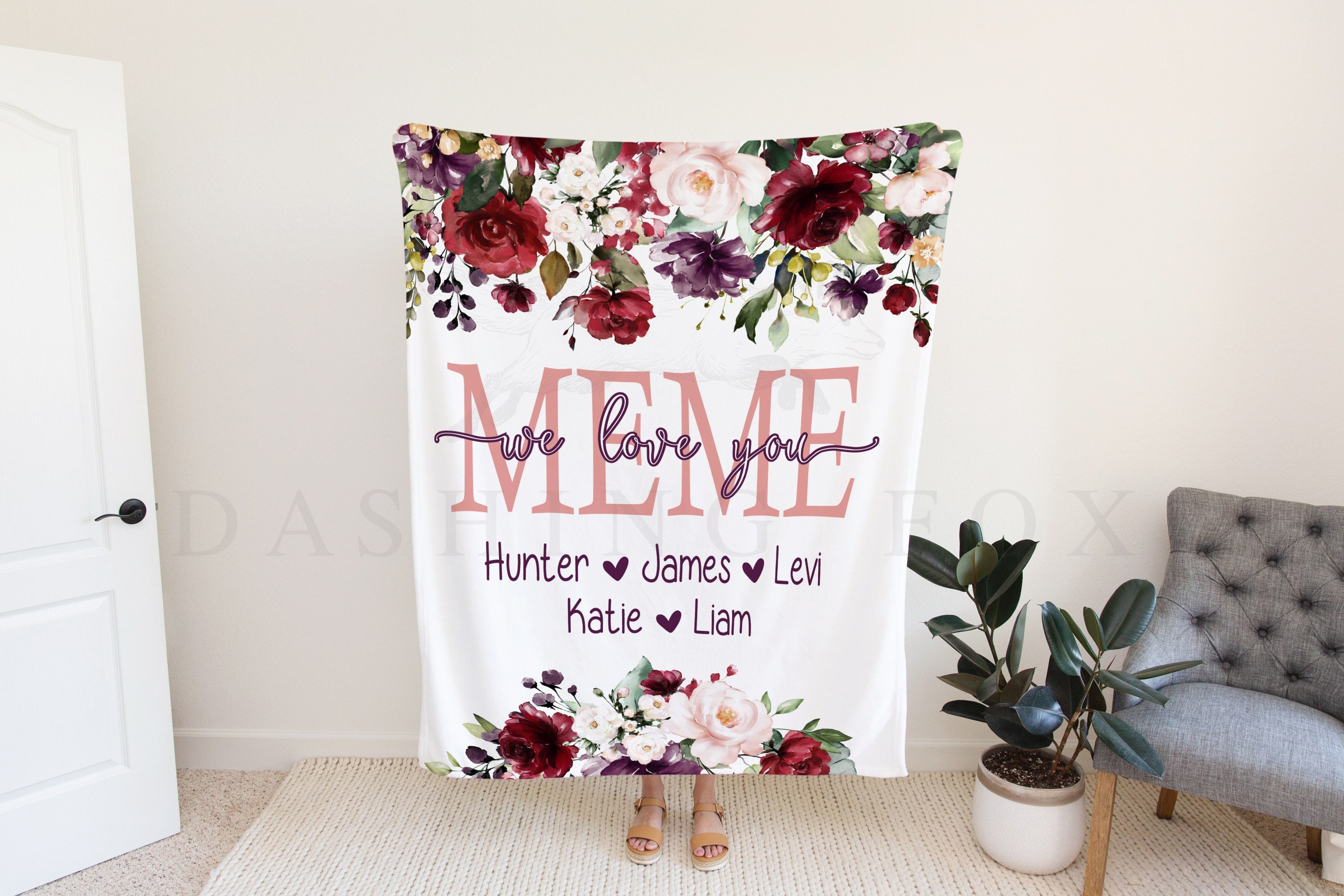 Christmas Gift For Mom, Grandma and Mom Present, We Love You Mom Blanket, Christmas Gift From Kids For Wife, Grandparent Gift For Christmas