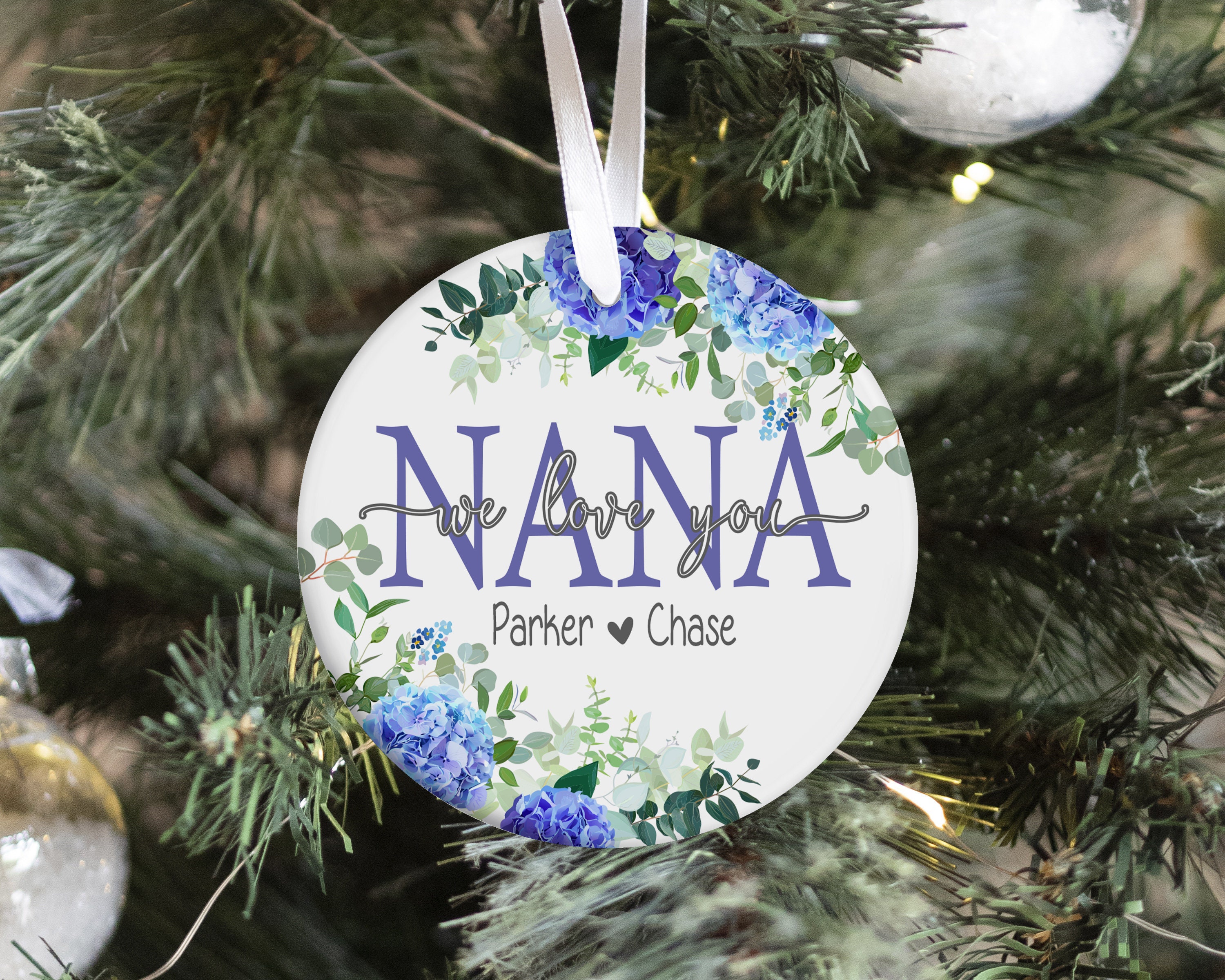 Personalized Christmas Ornament Gift For Mom Or Grandparent From Grandkids Or Children, Christmas Tree Keepsake