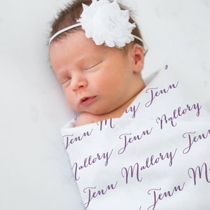 Personalized Baby Name Swaddle Blanket, Personalized Baby Gift, Custom Coming Home, Gender Neutral Hospital Blanket, Baby Shower Gift