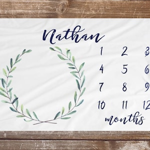 Baby Milestone Blanket  Month Blanket  Baby   Baby Growth Tracker  Fleece Blanket  Baby Shower  Tribal Baby  Newborn Gift