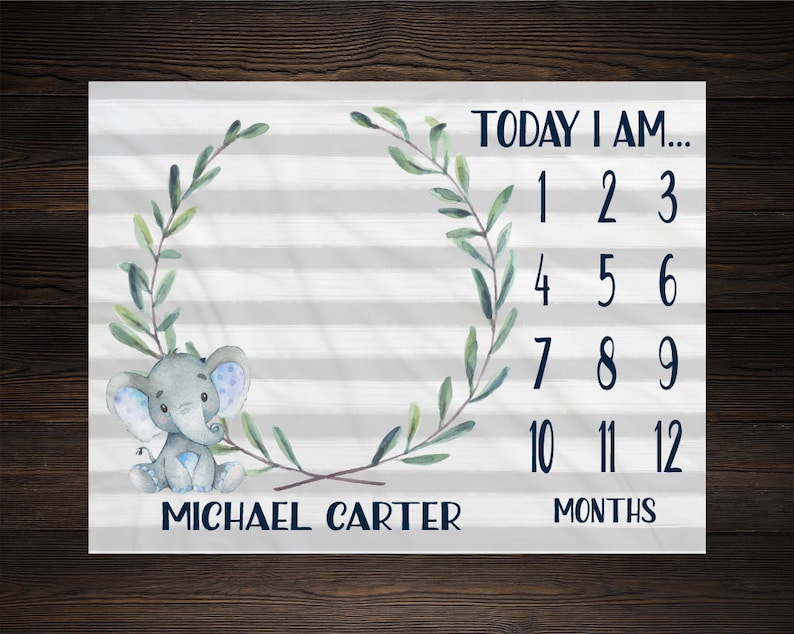 Safari Baby Milestone Blanket Month Blanket Growth Tracker Etsy