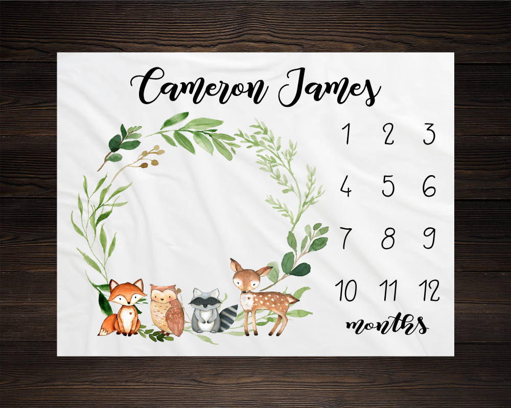 Baby Milestone Blanket Girl - Floral Soft Flannel Fleece ...