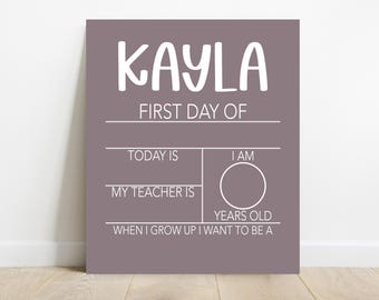 Personalized First Day of School Sign, First Day of School Board Sign, Custom First Day of School Wet Erase Board, Back to School Photo Prop