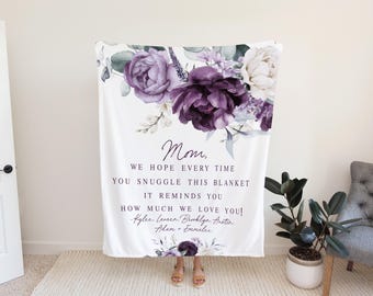 Personalized Mom Christmas Gift – Custom Quote Gift from Daughter or Son, Grandma Blanket, Gift For Her From Kids