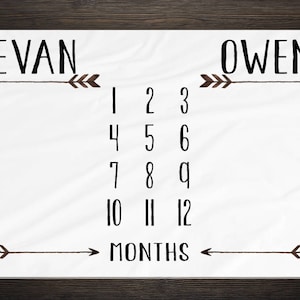 Twin Baby Milestone Blanket Month Blanket Baby Baby Growth Tracker Fleece Blanket Baby Shower Twin  Newborn Gift Minky Baby Boy Baby Girl