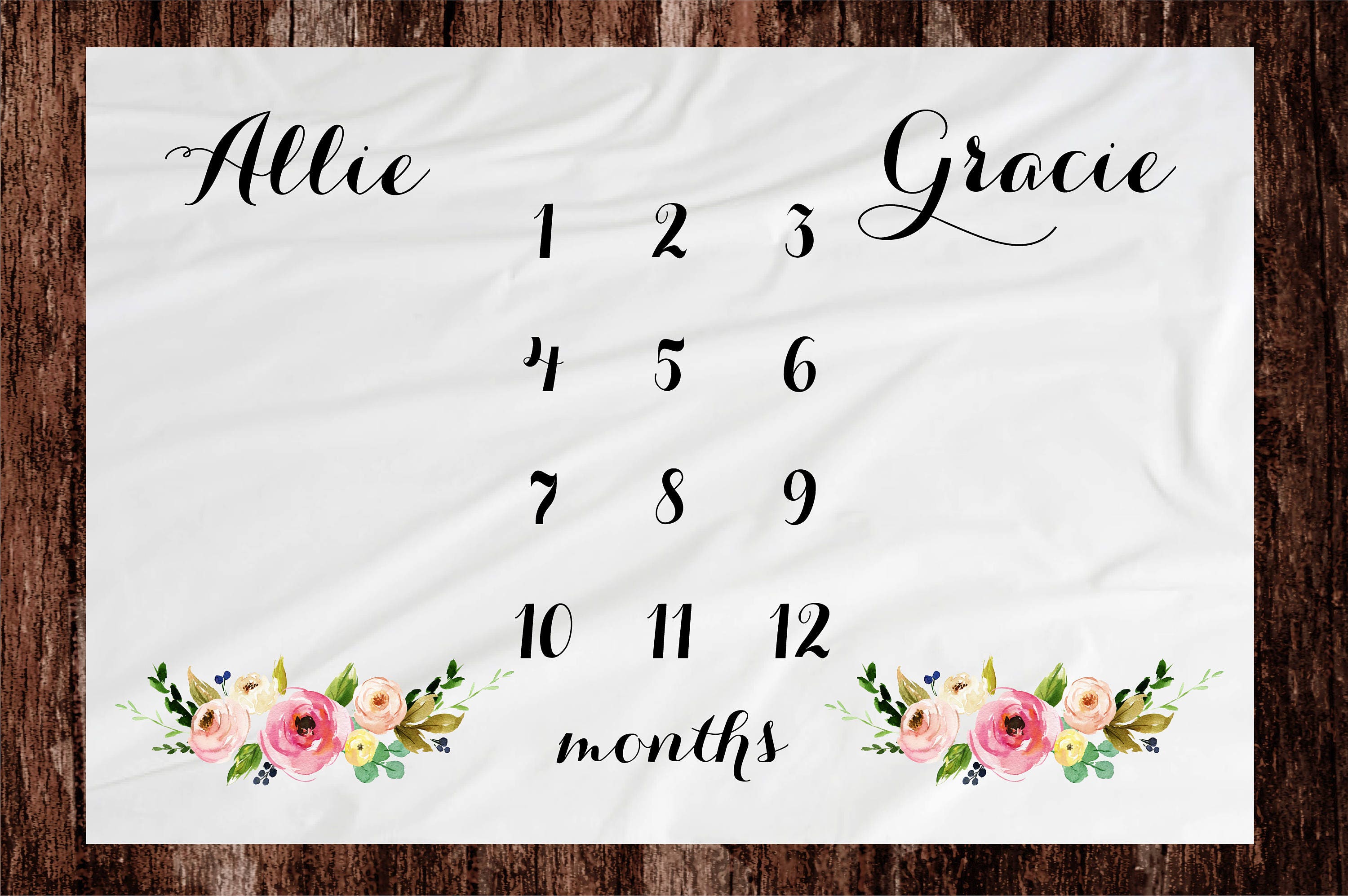 Download Twin Baby Milestone Blanket Month Blanket Baby Baby Growth ...