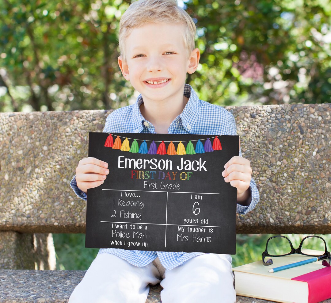 First Day of School Sign, Back to School Sign, Personalizable Reusable School Sign, School Photo