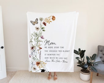Cobertor com citação da vovó - presente de dia das mães personalizado, lance Nana personalizado para mamãe de crianças