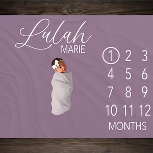 Gender Neutral Baby Milestone Blanket Personalized Monthly Baby Blanket Custom Baby Shower Gift For New Mom Keepsake Gift For Baby One Year