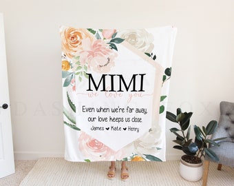 Mom  Grandma Gift We Love You Mom Blanket - Perfect Present for Mothers Day Christmas or Any Occasion - From Kids To Wife or Grandparent