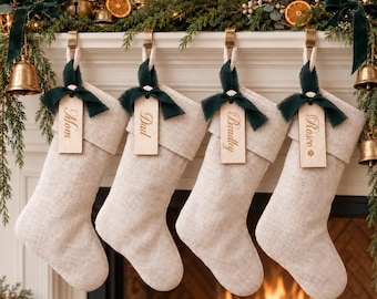 Christmas Stocking Name Tags, Personalized Stocking Tags, Personalized Gift Tags, Christmas Mantle Decor, CT18
