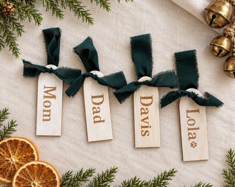 Christmas Stocking Name Tags, Personalized Stocking Tags, Personalized Gift Tags, Christmas Mantle Decor, CT19