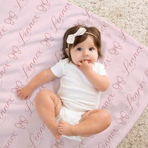 Manta con nombre personalizado, manta minky personalizable, única para recién nacidos, bebés y niños, decoración de guardería, regalo de ducha de bebé popular, NB11