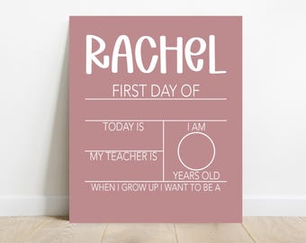 Personalized First Day of School Sign, First Day of School Board Sign, Custom First Day of School Wet Erase Board, Back to School Photo Prop