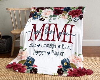 Personalized Grandma Christmas Gift from Grandkids – Custom Quote Blanket for Mom or Nana, Holiday Throw  Blanket, Gift for Her