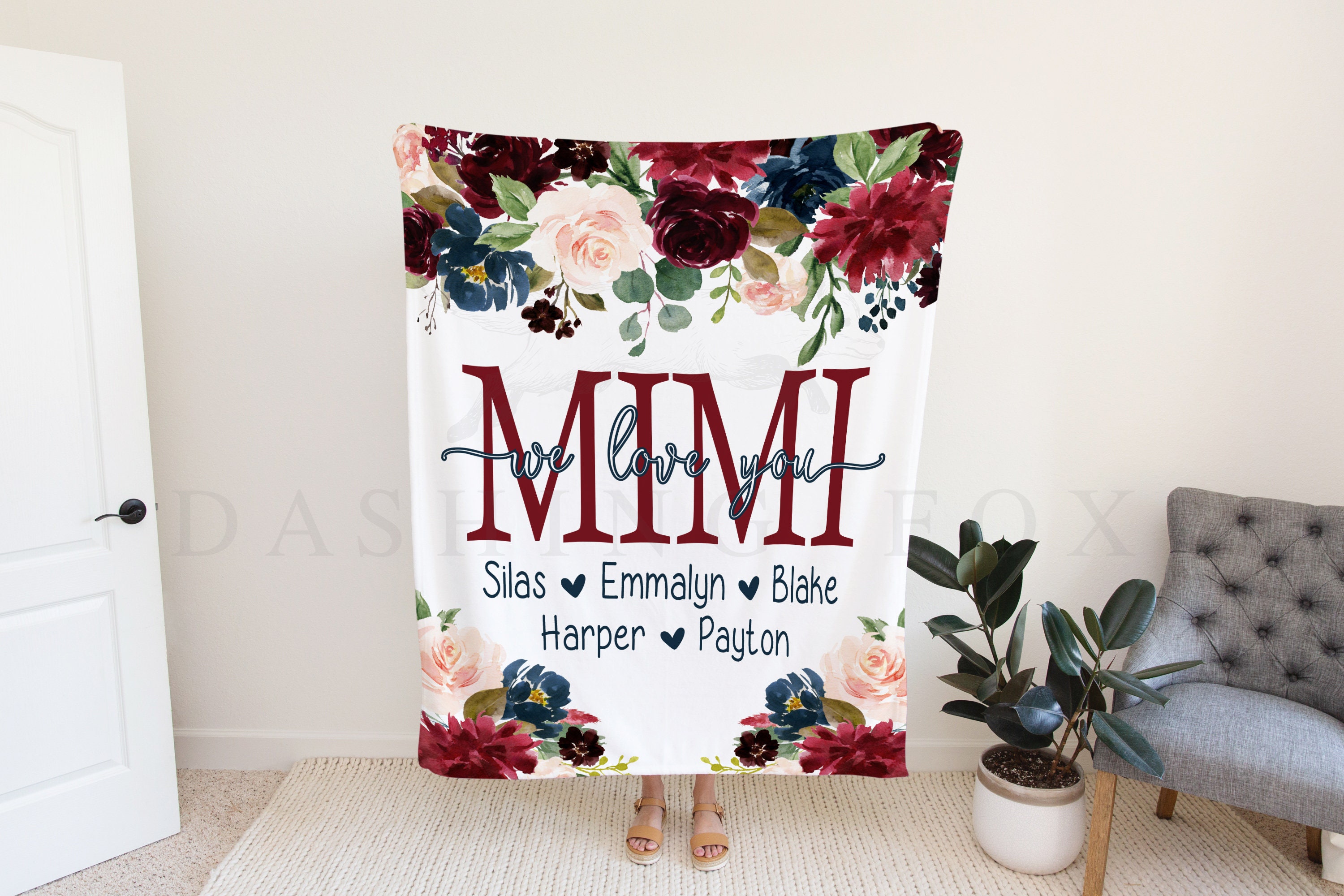 Personalized Christmas Gift Gift, Gift For Her, Mom Grandma Blanket, Personalized Mom Gift, Personalized Gift For Grandparent