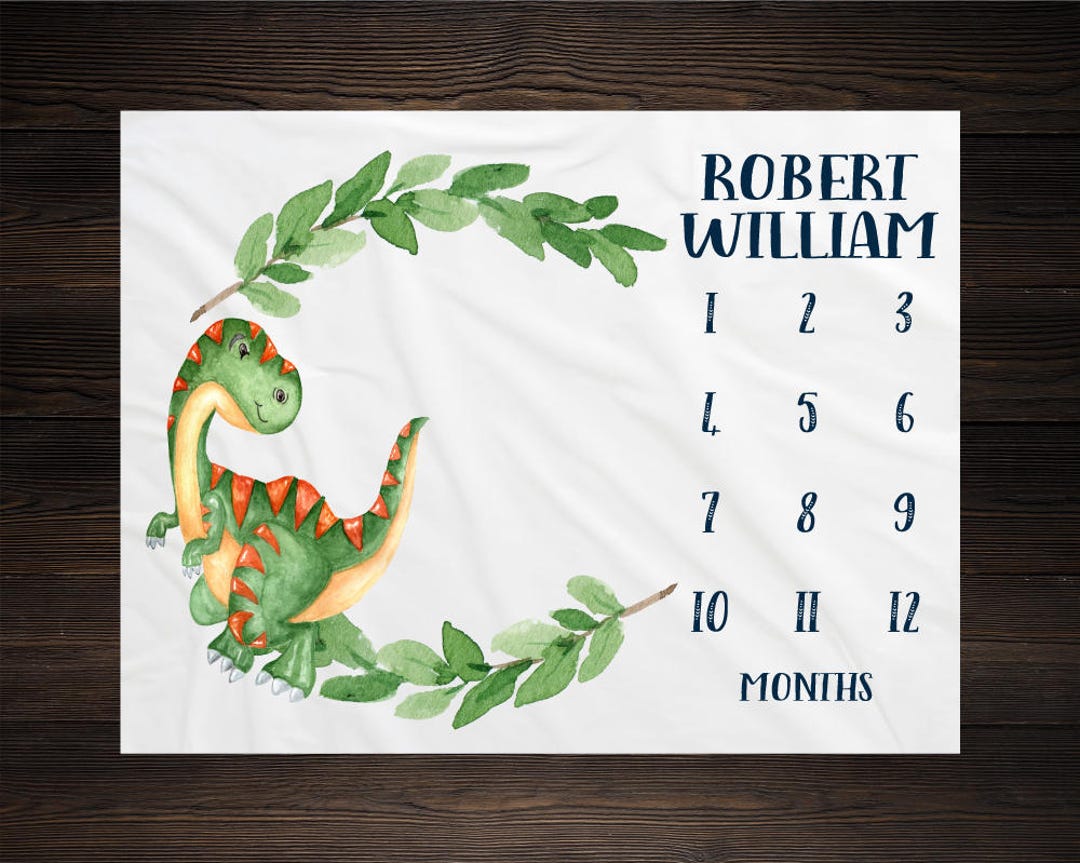 Dinosaur Milestone Blanket Monthly Growth Tracker Soft Fleece Blanket Baby Shower Gift Newborn Gift Blanket Watch Me Grow Baby Boy Etsy Canada