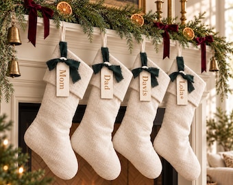 Christmas Stocking Name Tags, Personalized Stocking Tags, Personalized Gift Tags, Christmas Mantle Decor, CT19