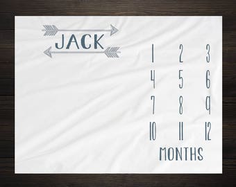 Baby Milestone Blanket Month Blanket Baby Growth Tracker Fleece Blanket Baby Shower Tribal Baby Newborn Gift Minky Baby Boy Rustic Nursery