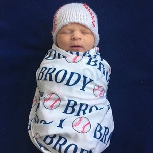 Personalized Baby Name Blanket Personalized Baby Gift Baseball Custom Coming Home Sports Hospital Blanket Baby Shower Gift New Mom Gift
