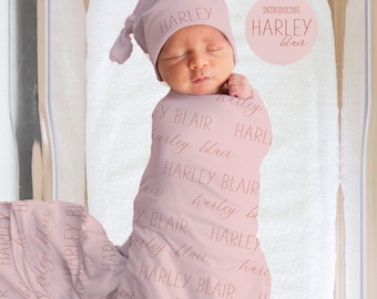 Personalized Swaddle  Sign - Best Shower Gift for Expecting Parents - Newborn Photo Props - Baby Name Announcement - JS38