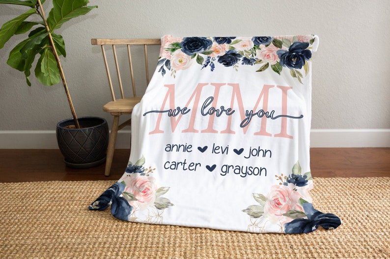Mothers Day Blanket Mothers Day Gift Floral Style Blanket image 0