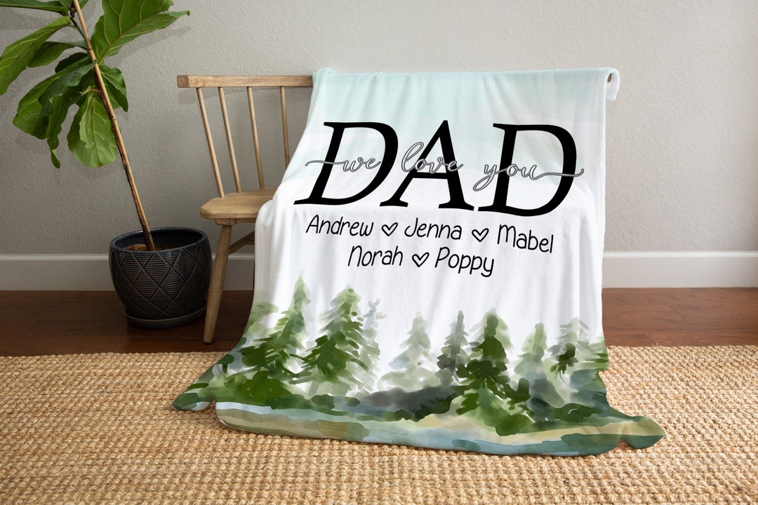 Custom Father's Day Blanket, Fathers Day Gift, Personalized Blanket for