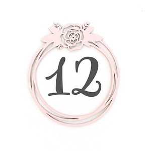 Wood Floral Wreath Marker, Milestone Blanket Marker, Month Marker, Baby Shower Gift, Photo Prop, Keepsake