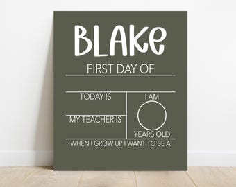 Personalized First Day of School Sign, First Day of School Board Sign, Custom First Day of School Wet Erase Board, Back to School Photo Prop