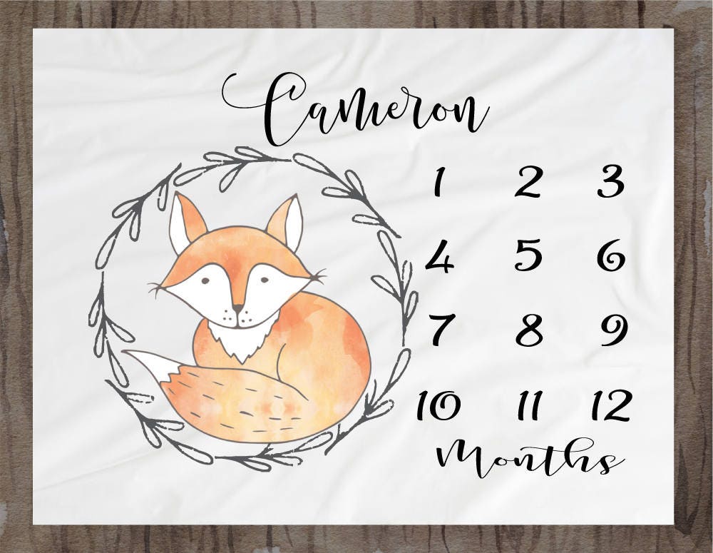 Baby Milestone Blanket Month Blanket Baby Growth Tracker Etsy