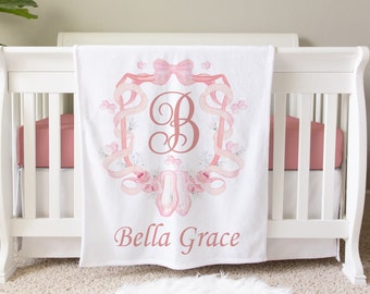 Ballet Personalized Blanket, Custom Baby Blanket, Baby Shower Gift