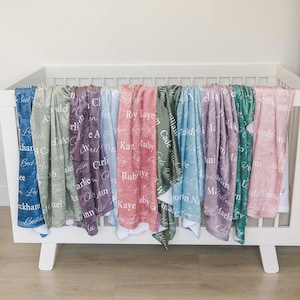 Personalized Name Blanket, Customizable Minky Blanket, Unique for Newborns Baby and Kids, Nursery Decor, Popular Baby Shower Gift, NB05