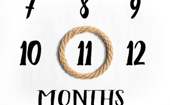 Rope Milestone Marker, Milestone Blanket Marker, Mini Wreath, Month Marker, Milestone Wreath, Baby Shower Gift, Photo Prop, Keepsake