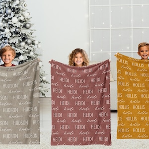 Coperta con nome per bambini, coperta personalizzata per regalo di Natale per bambini, coperta con nome per ragazzi e ragazze, regalo di Natale per nipoti NB15