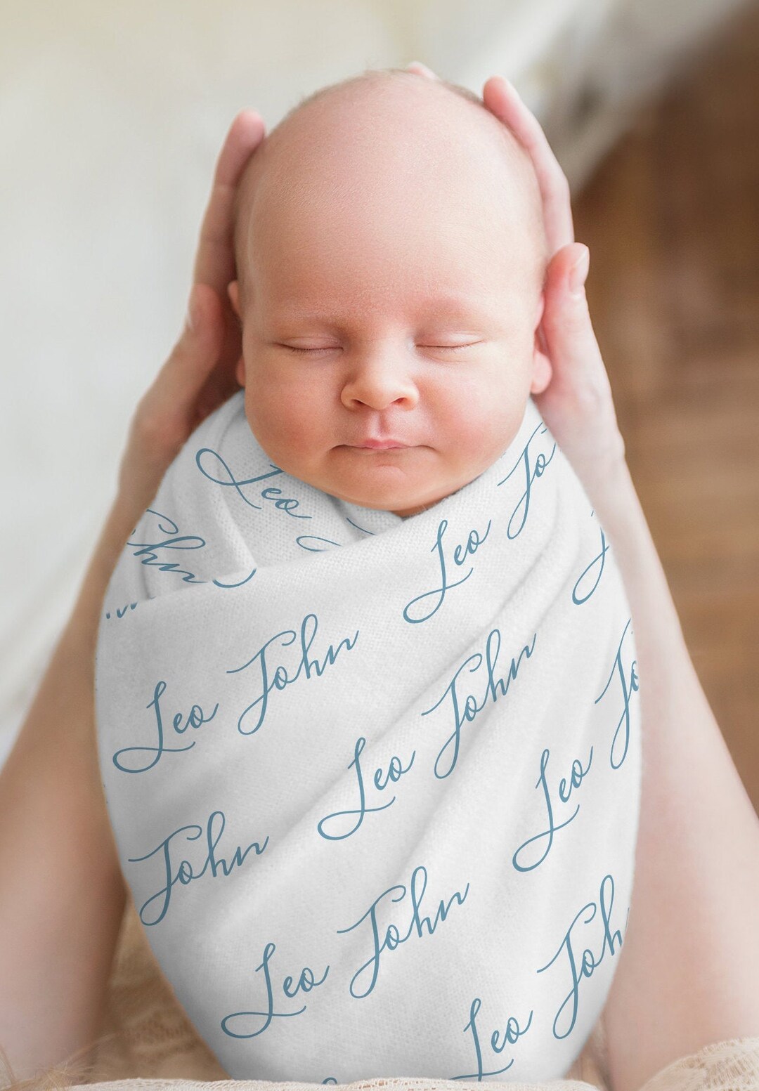 Baby Swaddle Blanket, Personalized Name Blanket, Birth Announcement