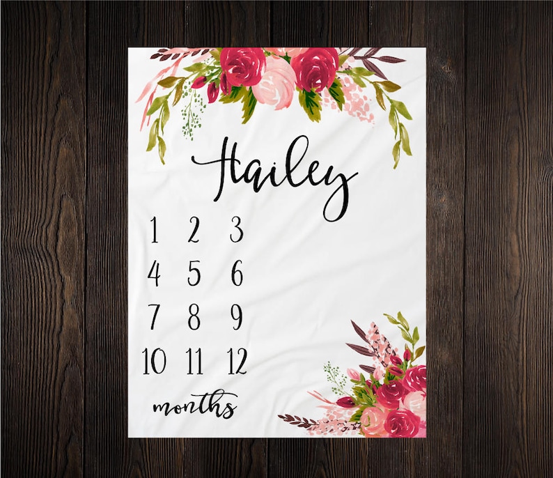Milestone Blanket Month Blanket Baby Baby Growth Tracker Soft Etsy