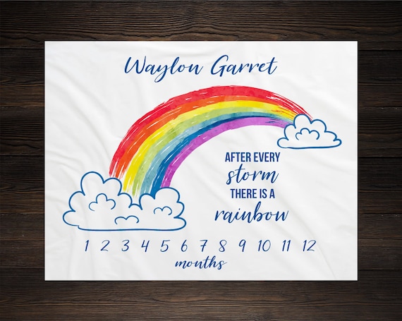 rainbow baby milestone blanket