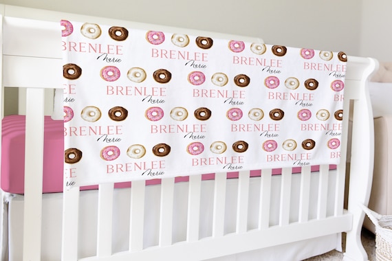 Donut Personalized Swaddle Baby Girl Donut Blanket Custom Name Blanket Hospital Blanket Baby Shower Gift Name Blanket Toddler Etsy Canada