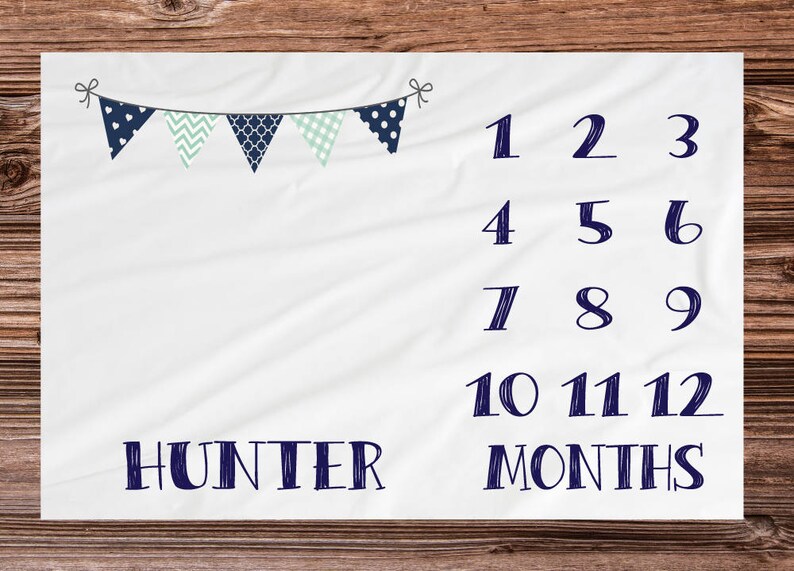 Baby Milestone Blanket Month Blanket Baby Growth Tracker Etsy