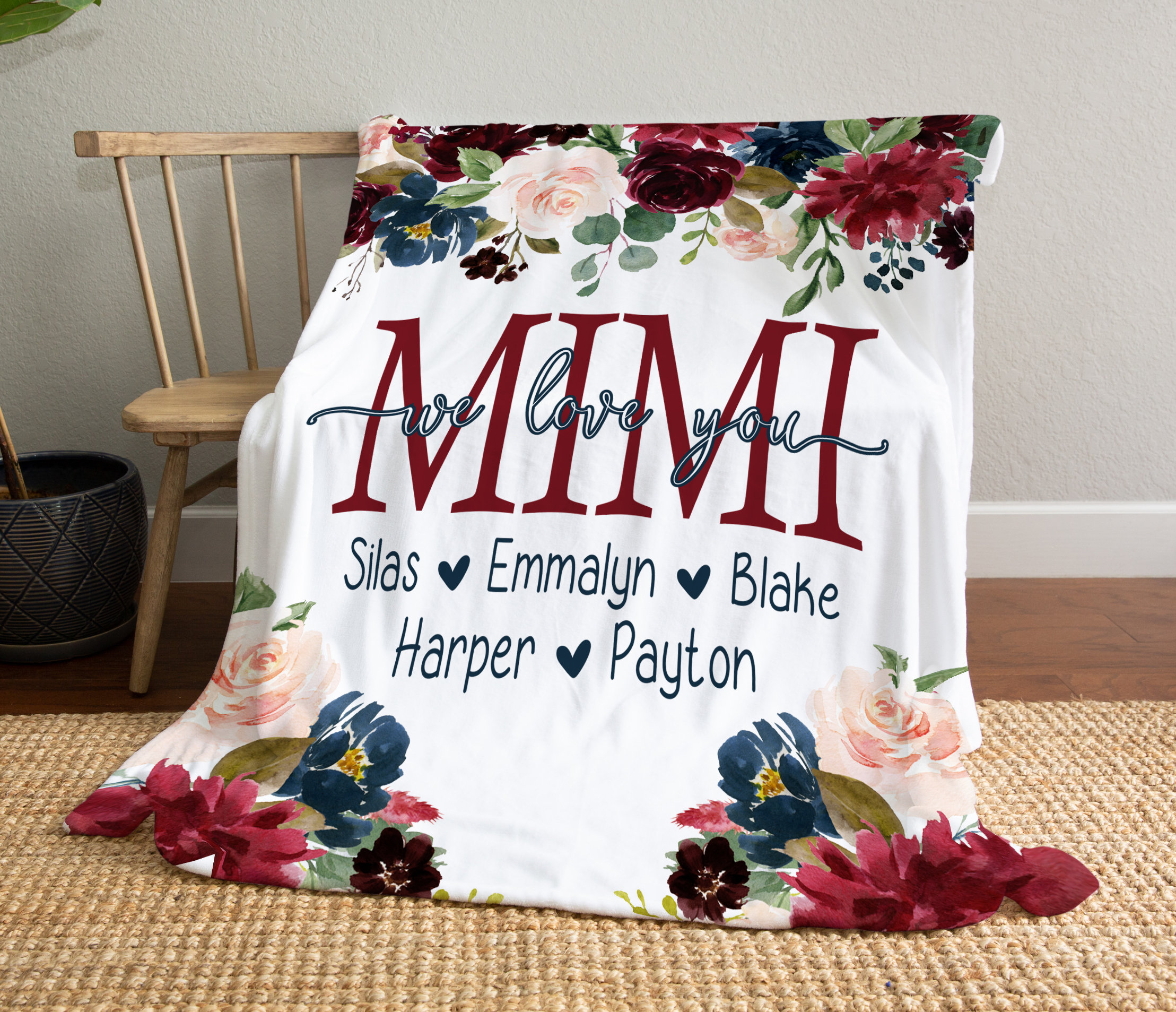 Personalized Christmas Gift Gift, Gift For Her, Mom Grandma Blanket, Personalized Mom Gift, Personalized Gift For Grandparent