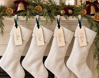 Christmas Stocking Name Tags, Personalized Stocking Tags, Personalized Gift Tags, Christmas Mantle Decor, CT17