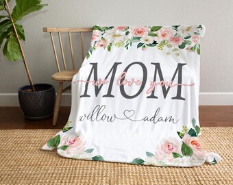 Personalized Mom Christmas Gift – Custom Quote Gift from Daughter or Son, Cozy Grandma Blanket, Sentimental Holiday Throw Blanket for Her