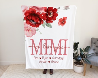 Personalized Mom Christmas Gift – Custom Quote Gift from Daughter or Son, Cozy Grandma Blanket, Sentimental Holiday Throw Blanket for Her