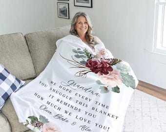 Personalized Mimi Christmas Gift – Custom Quote Gift from Daughter or Son, Cozy Grandma Blanket, Christmas Gift From Grandkids
