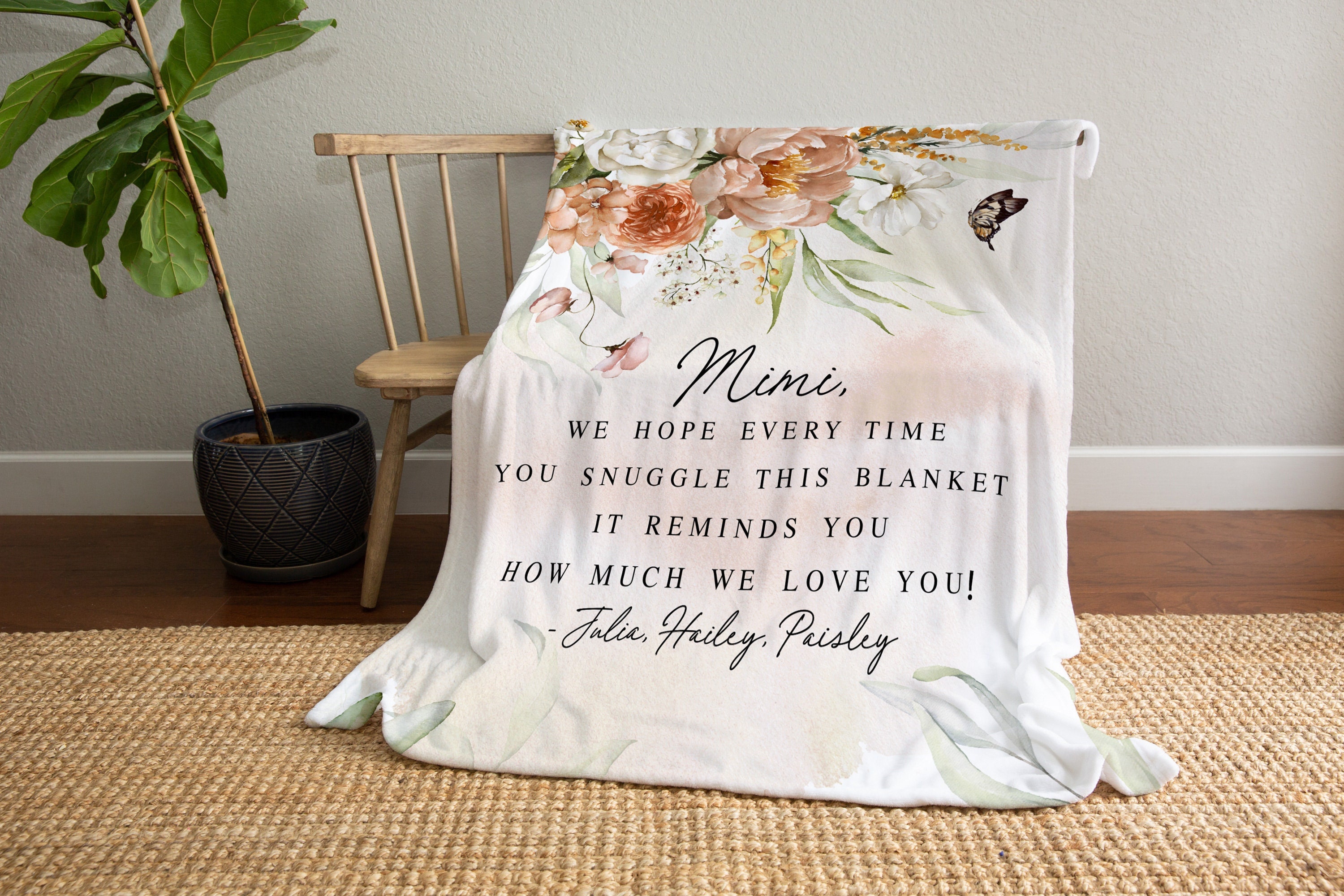 Mom and Grandma Gift We Love You Mom Blanket - Perfect Present for Mothers Day Christmas or Any Occasion