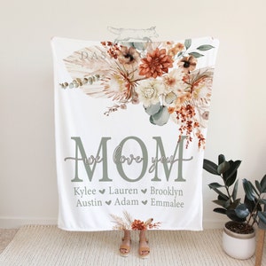 お母さんや祖父母にぴったり - We Love You パーソナライズされた母の日ギフトブランケット - Nana Mothers Day