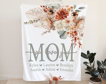 Perfect for Mom or Grandparent - We Love You Personalized Mothers Day Gift Blanket - Nana Mothers Day
