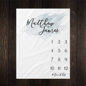 Personalized Milestone Blanket, Monthly Growth Tracker Backdrop, Keepsake Baby Shower Gift, Watch Me Grow, Baby Milestone, One Year of, BM02