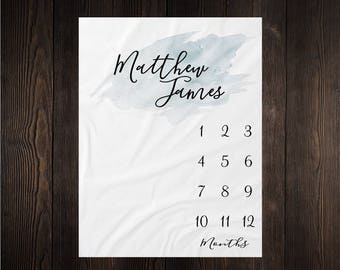 Personalized Milestone Blanket, Monthly Growth Tracker Backdrop, Keepsake Baby Shower Gift, Watch Me Grow, Baby Milestone, One Year of, BM02